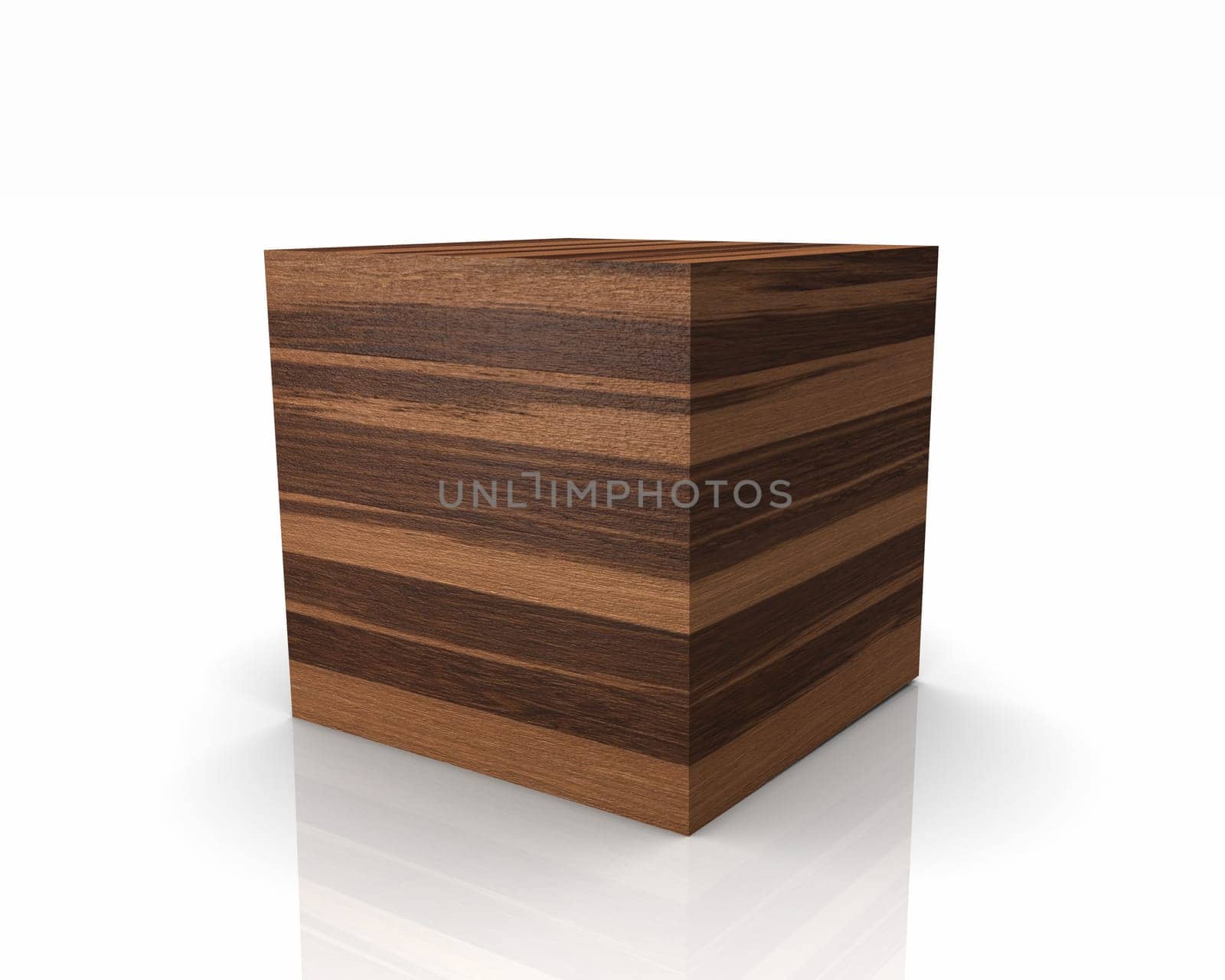 Wooden cube with straight edges - Oak Copper