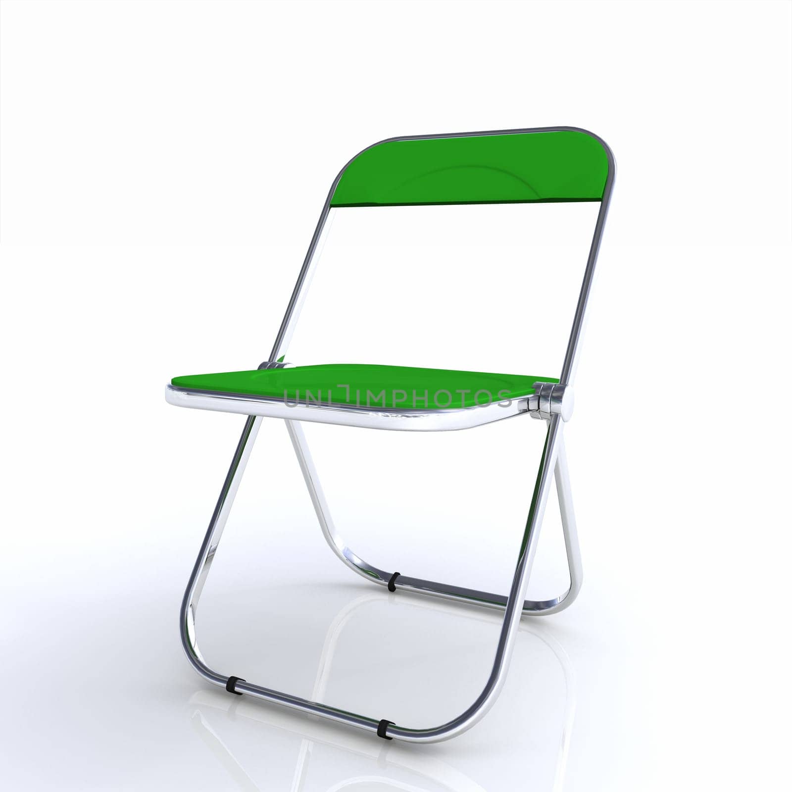3D Folding Chair Green Silver