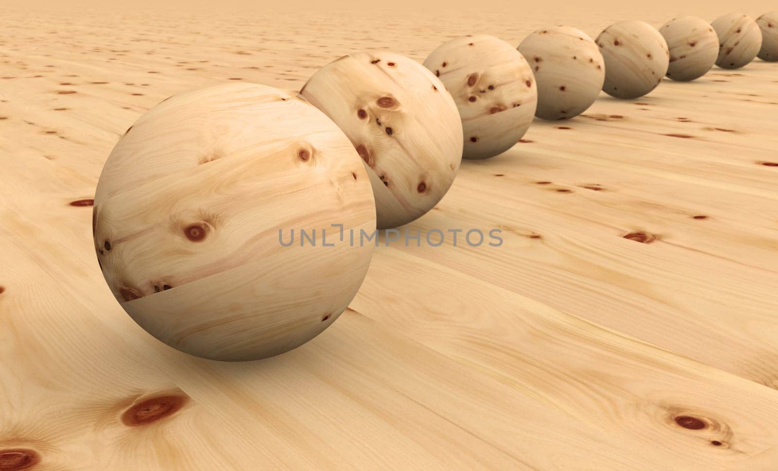 Wooden balls in series - Stone pine