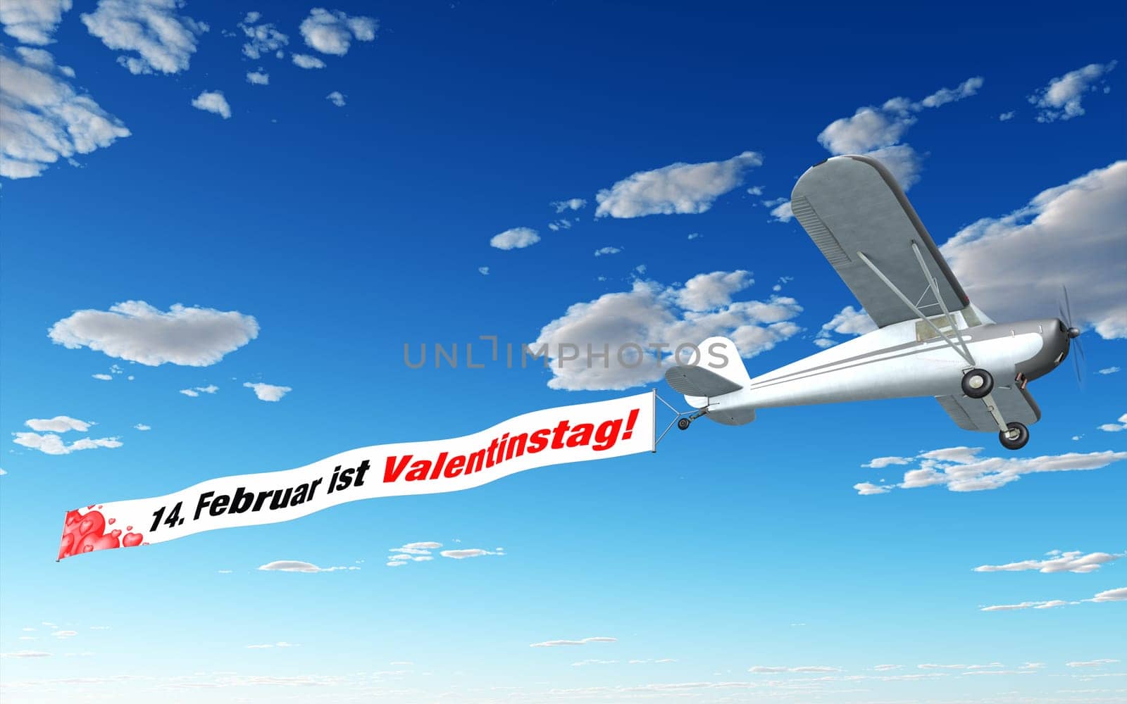 Airplane Banner - February 14th is Valentine's Day!