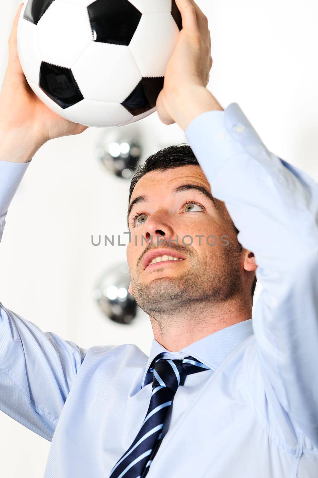Business man with football