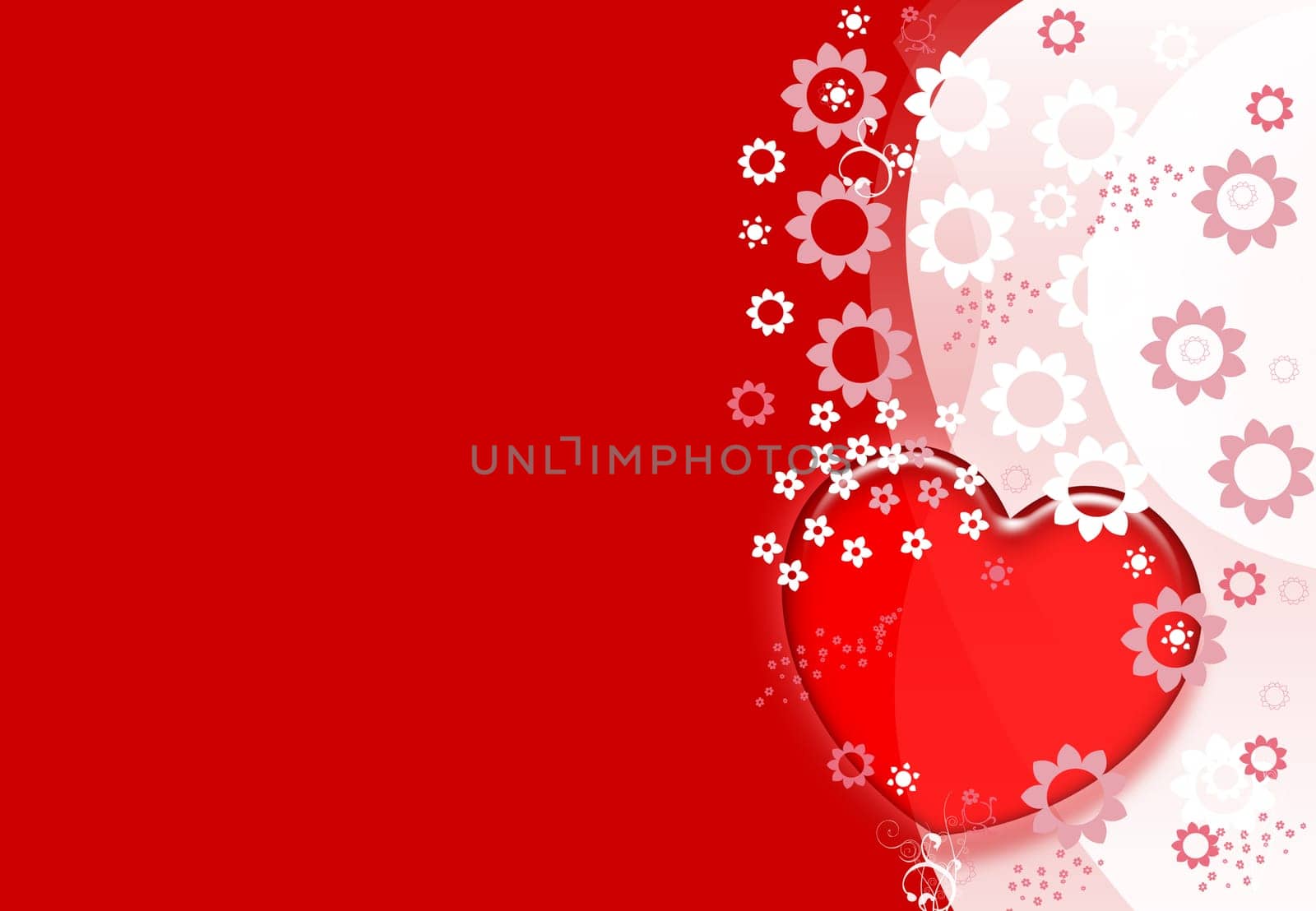 Heart Red Background Pink and Pink Hearts Gift Card