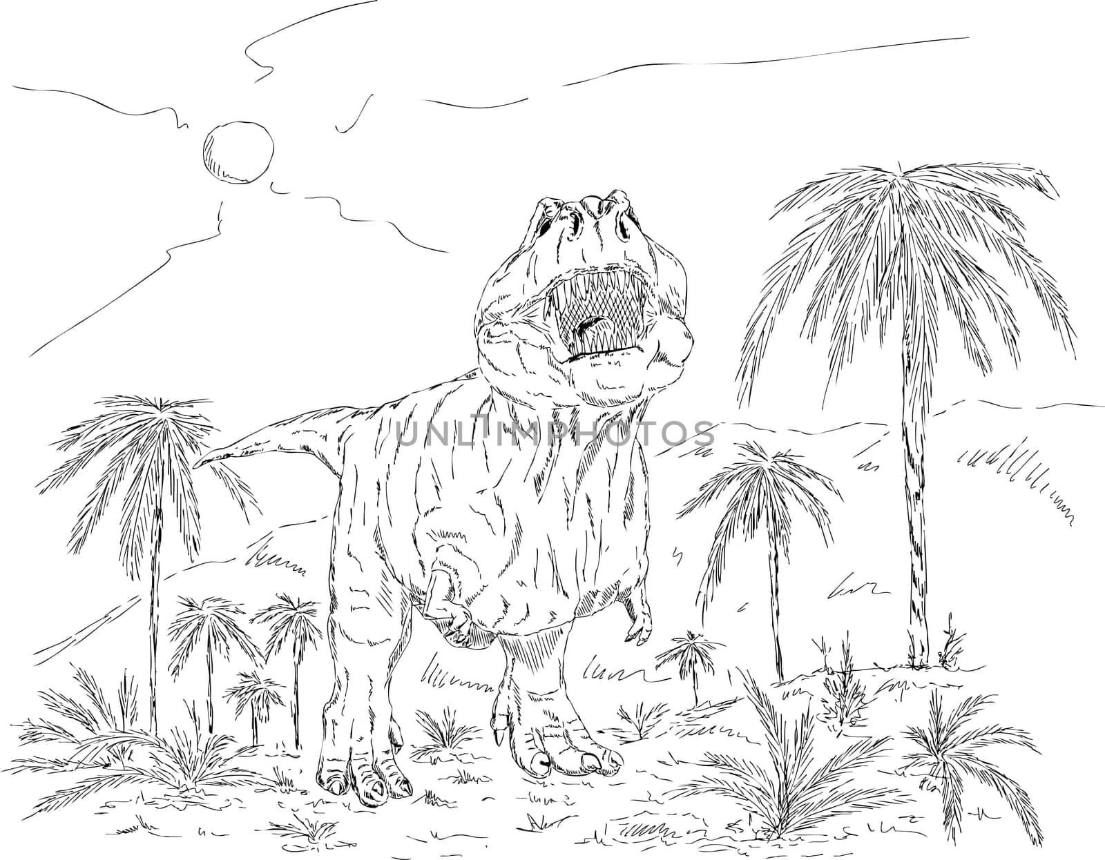 vector - dinosaur walking prehistoric nature , isolated on background