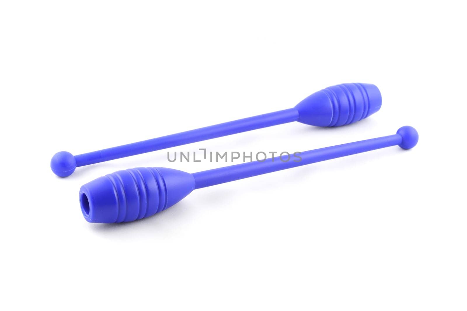 details of clubs for rhythmic gymnastics isolated on white