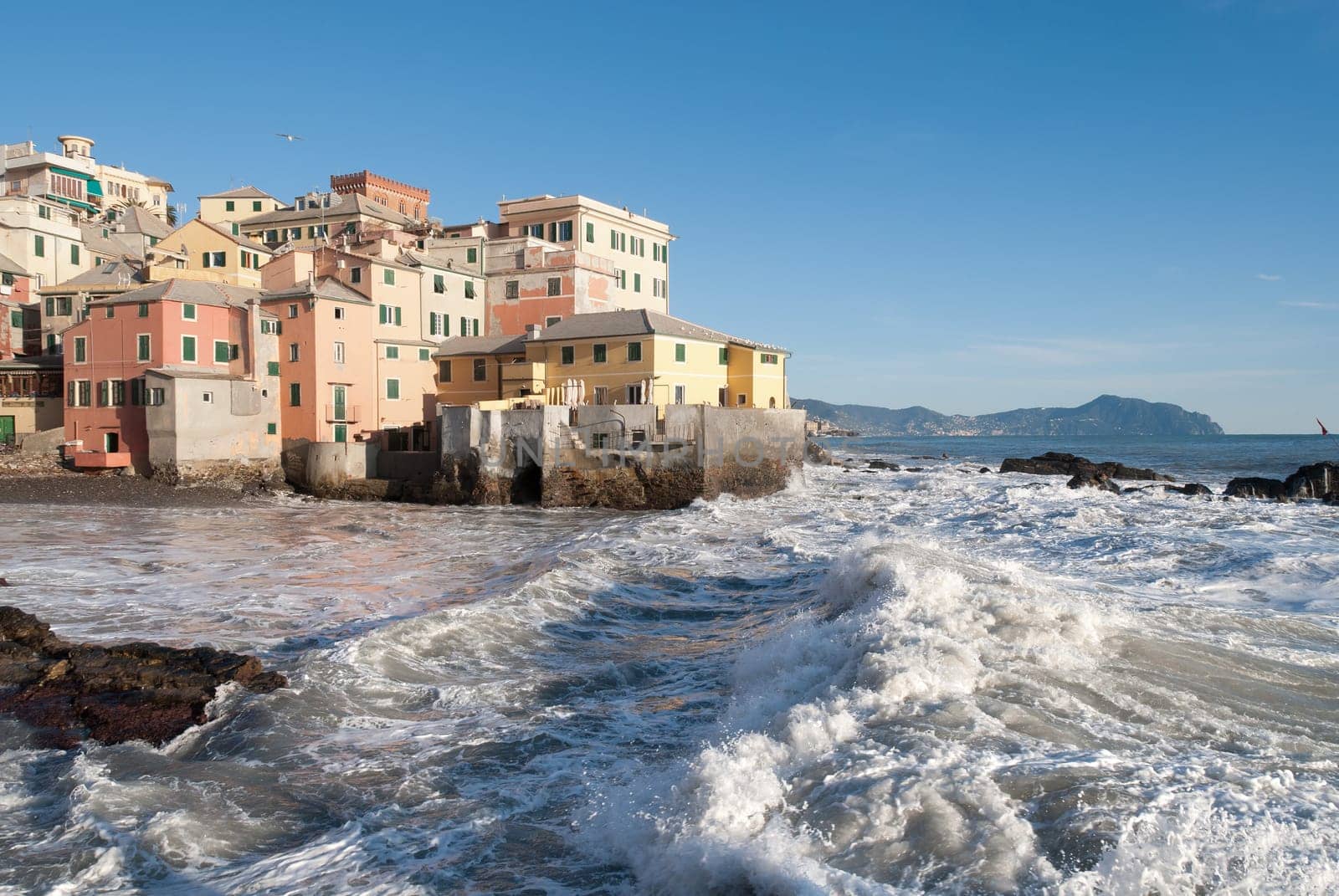 rough sea to Genoa to Boccadasse