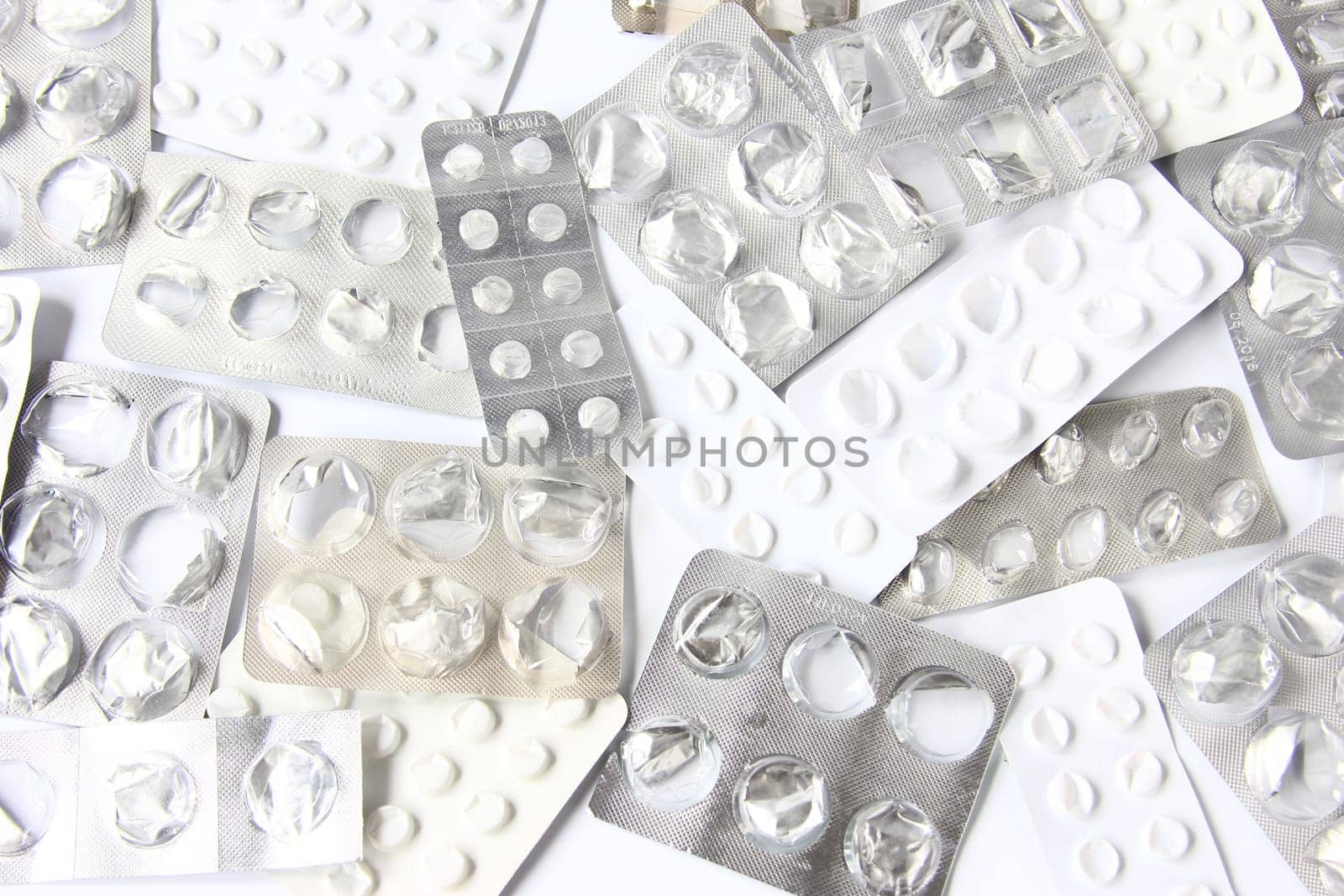 Empty tablet blister packs