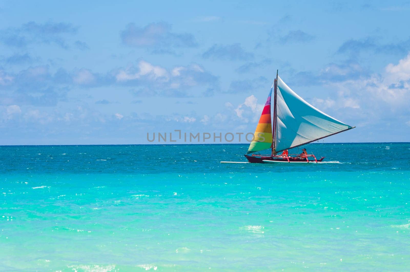 colorful sailing boat on Boracay island, Philippines