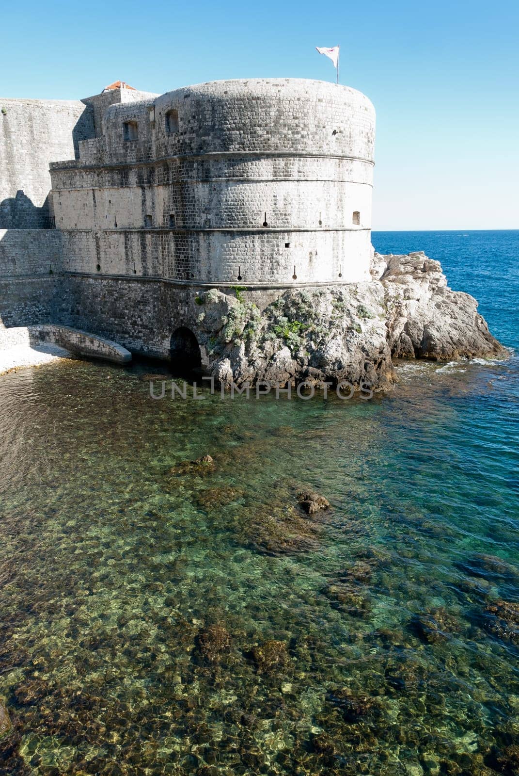 fortress on the sea on the city walls of Dubrovnik