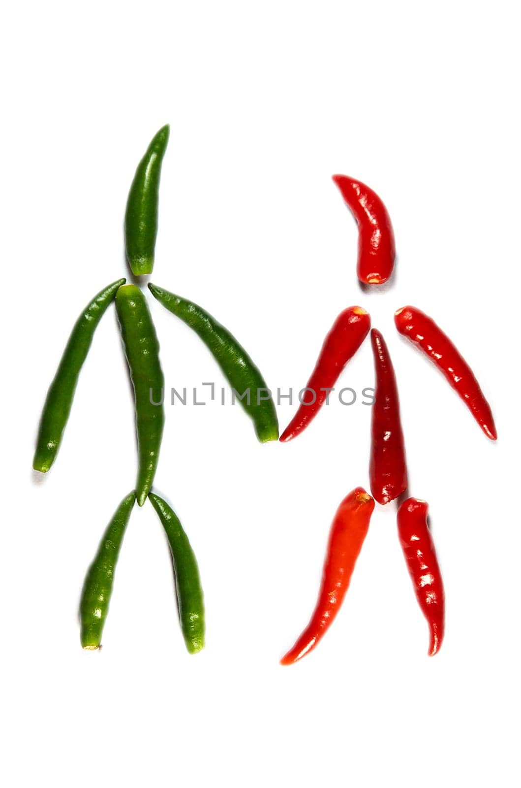 couple of funny chili people isolated on white