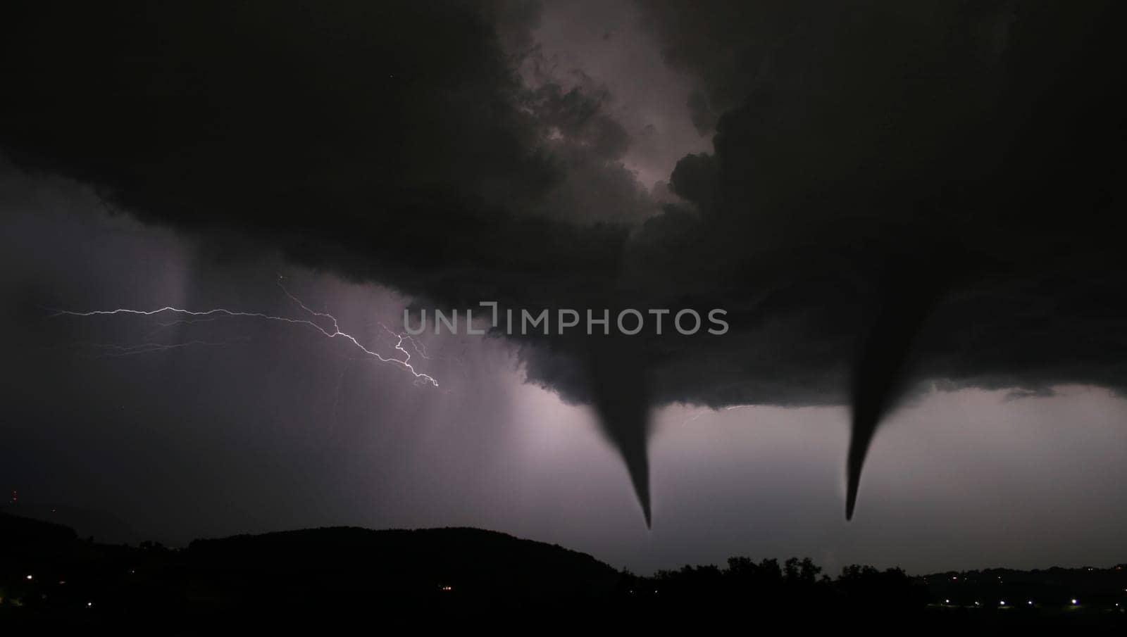 Tornado with lightning