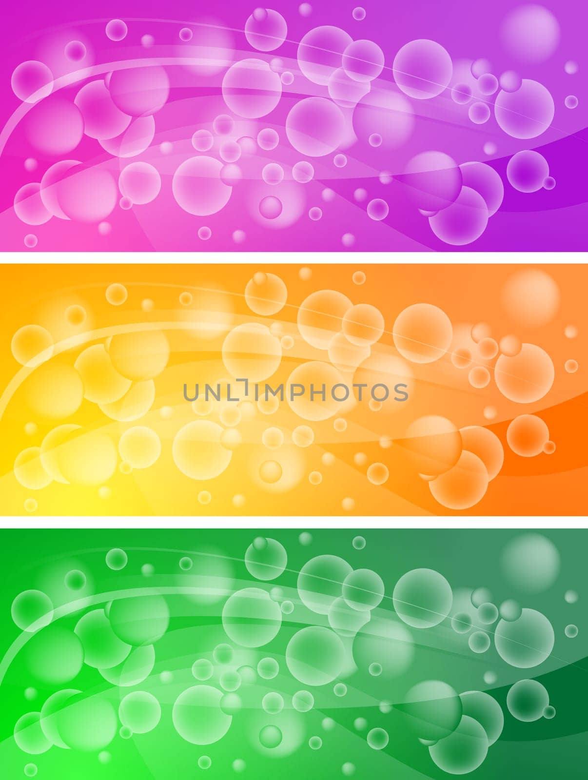 Set of vibrant bubbly banners (eps 10)