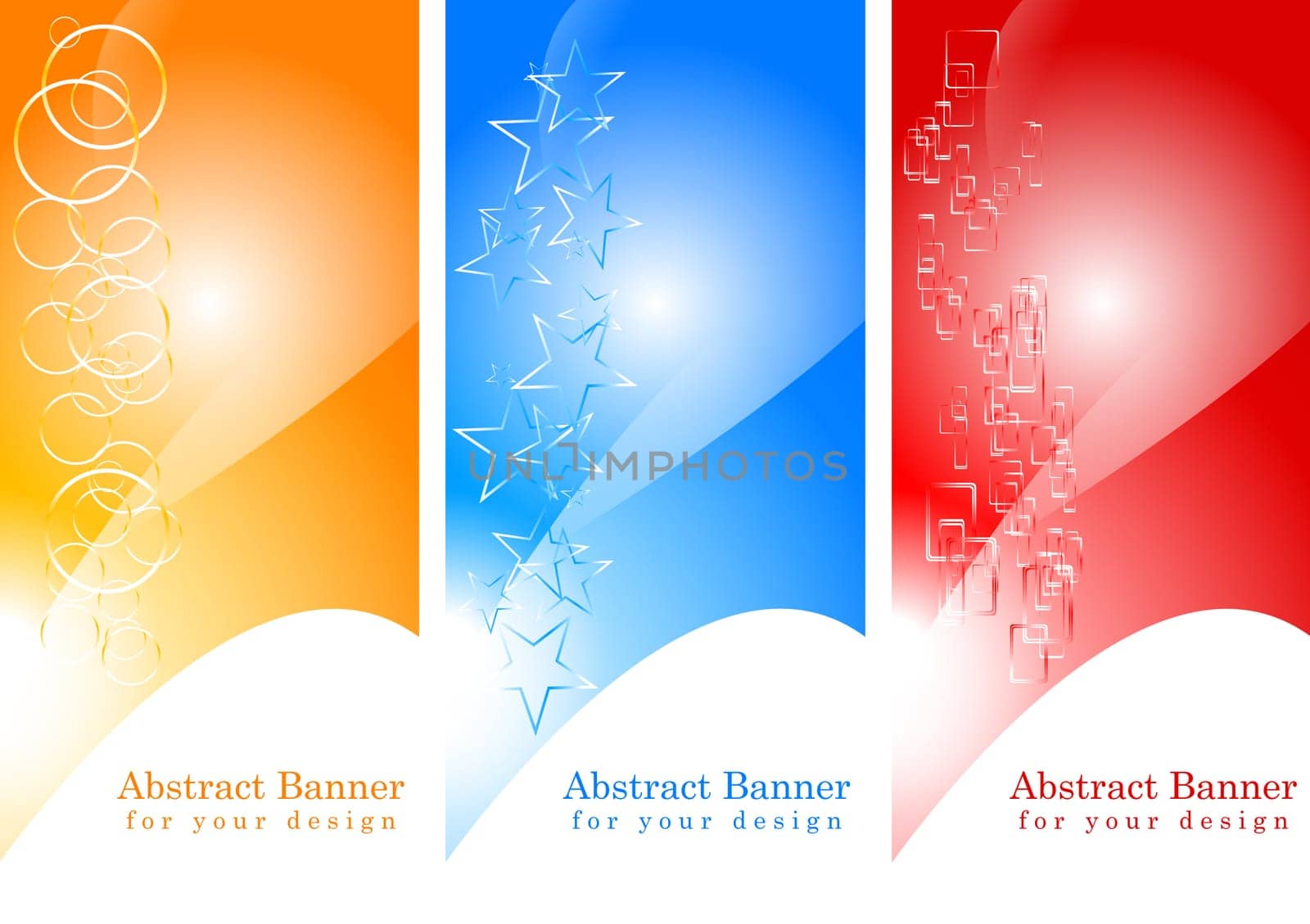 Set of abstract banners with different elements, eps 10