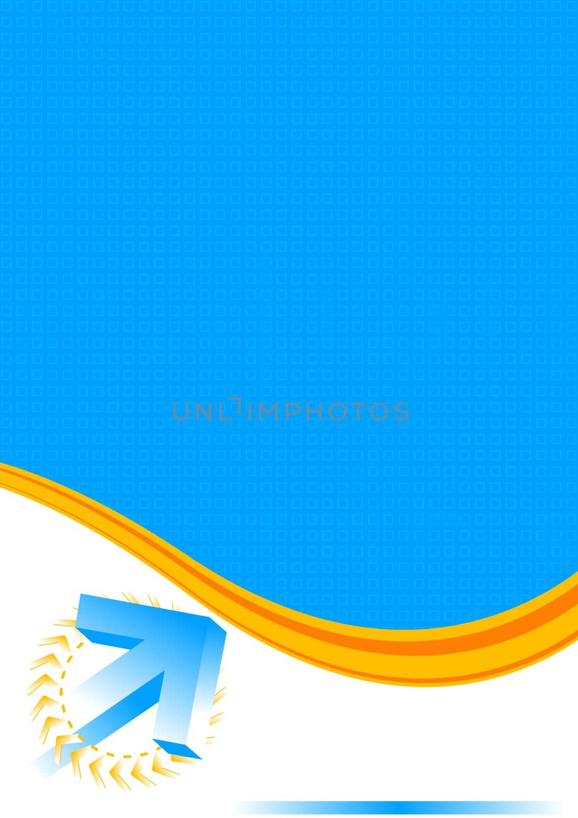 Bright background with 3d arrow