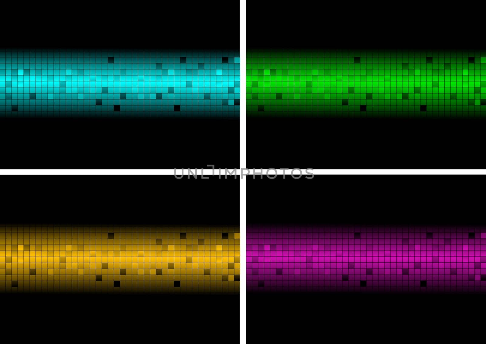 Set of abstract mosaic banners