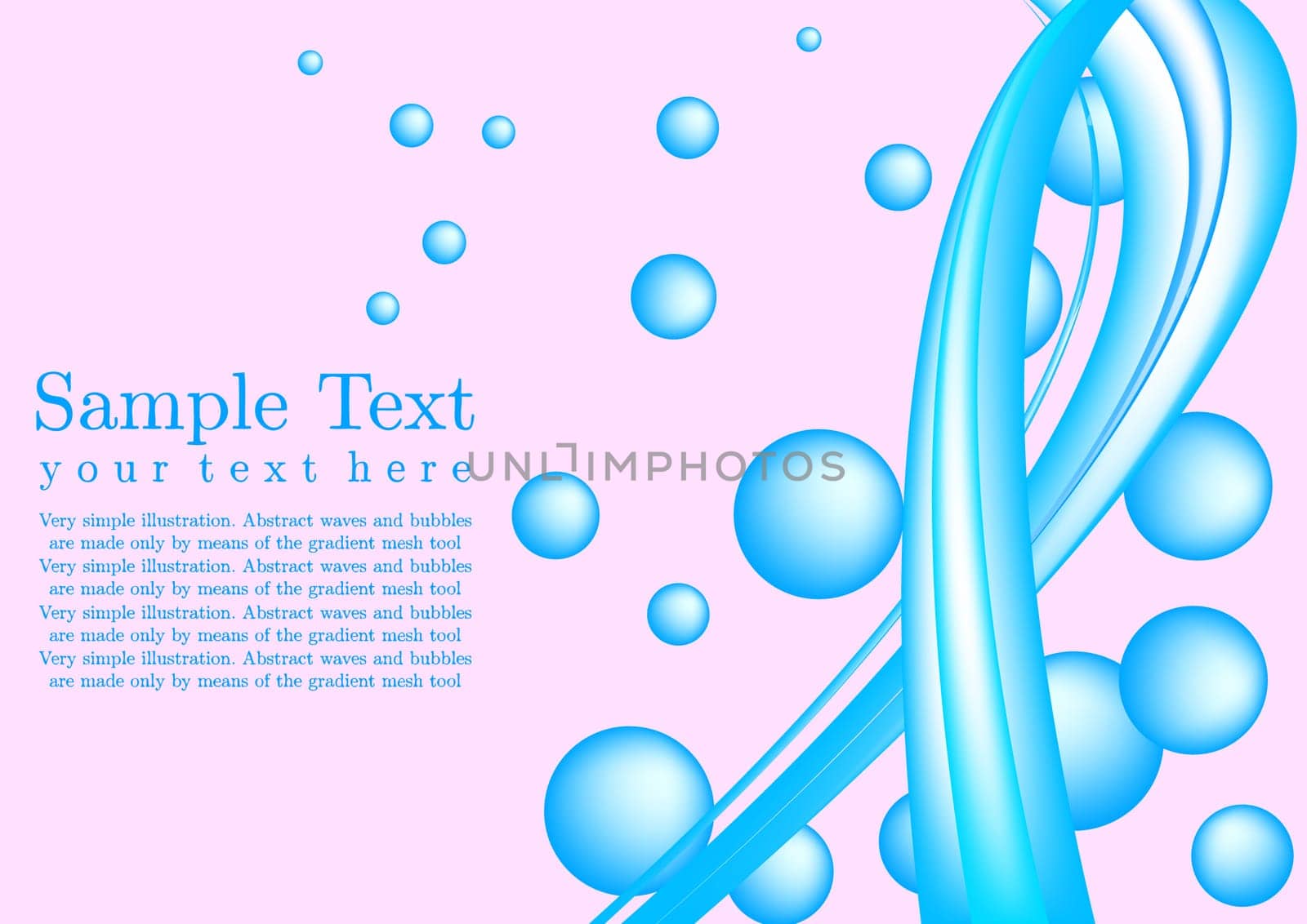 Abstract background with waves and bubbles