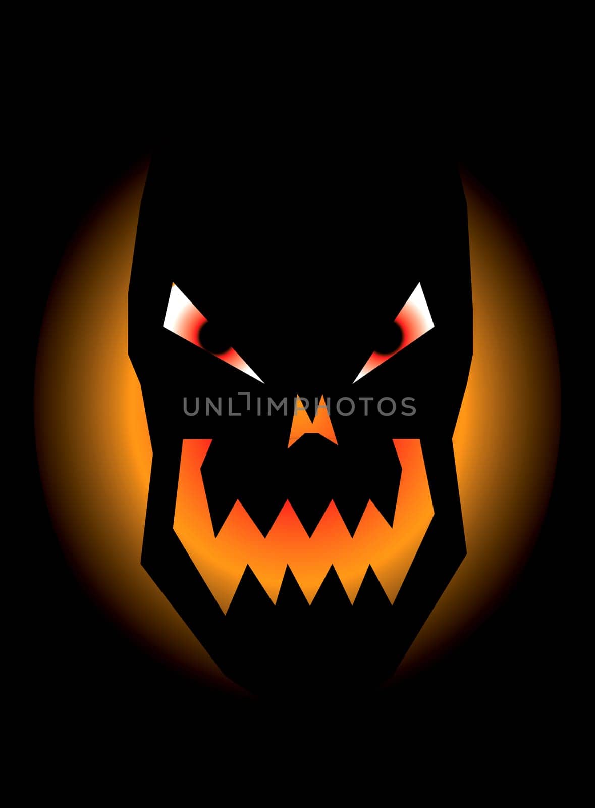 Vector Illustration of an evil grinning skull for Halloween or Fear.