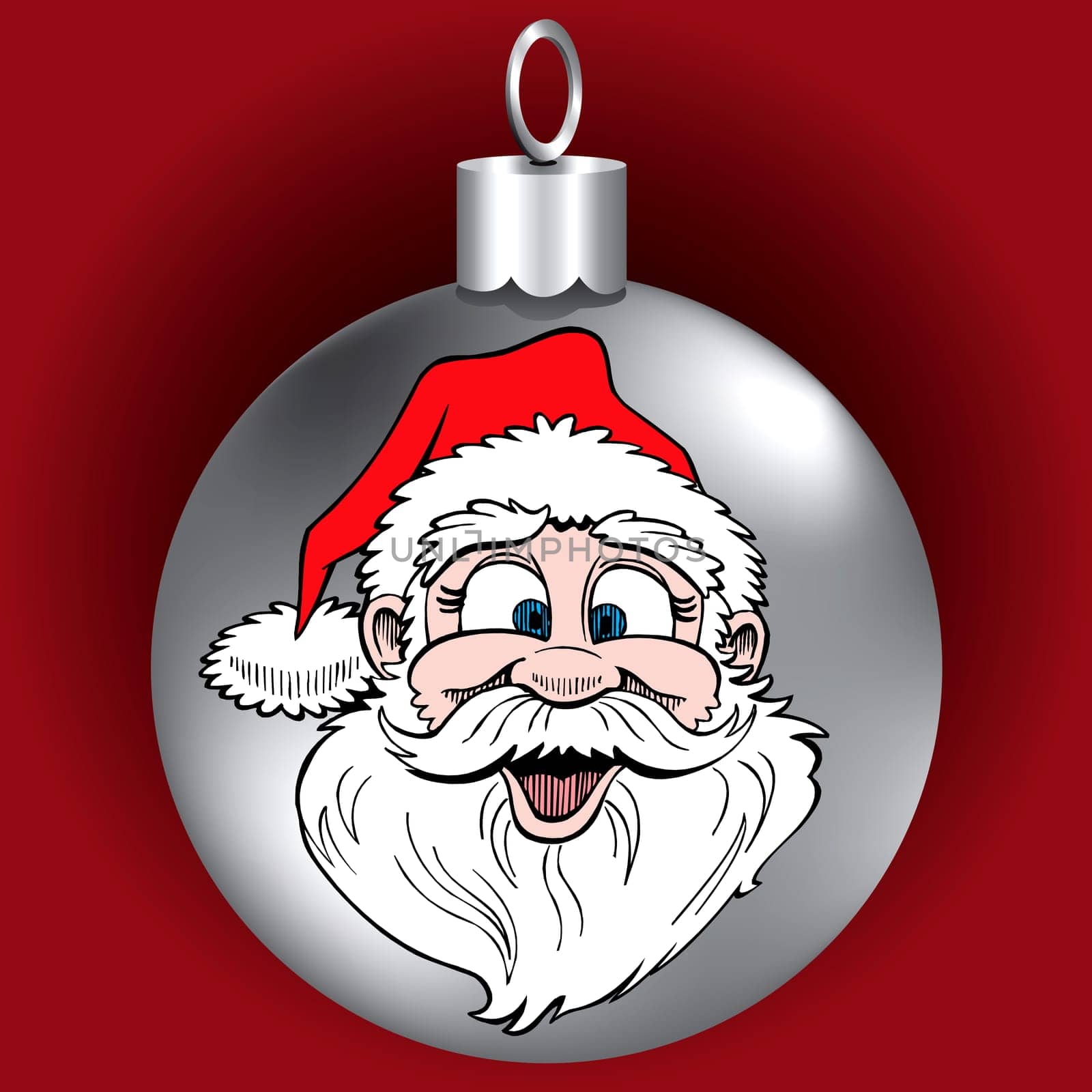 Vector Illustration of Santa Face Ornament.