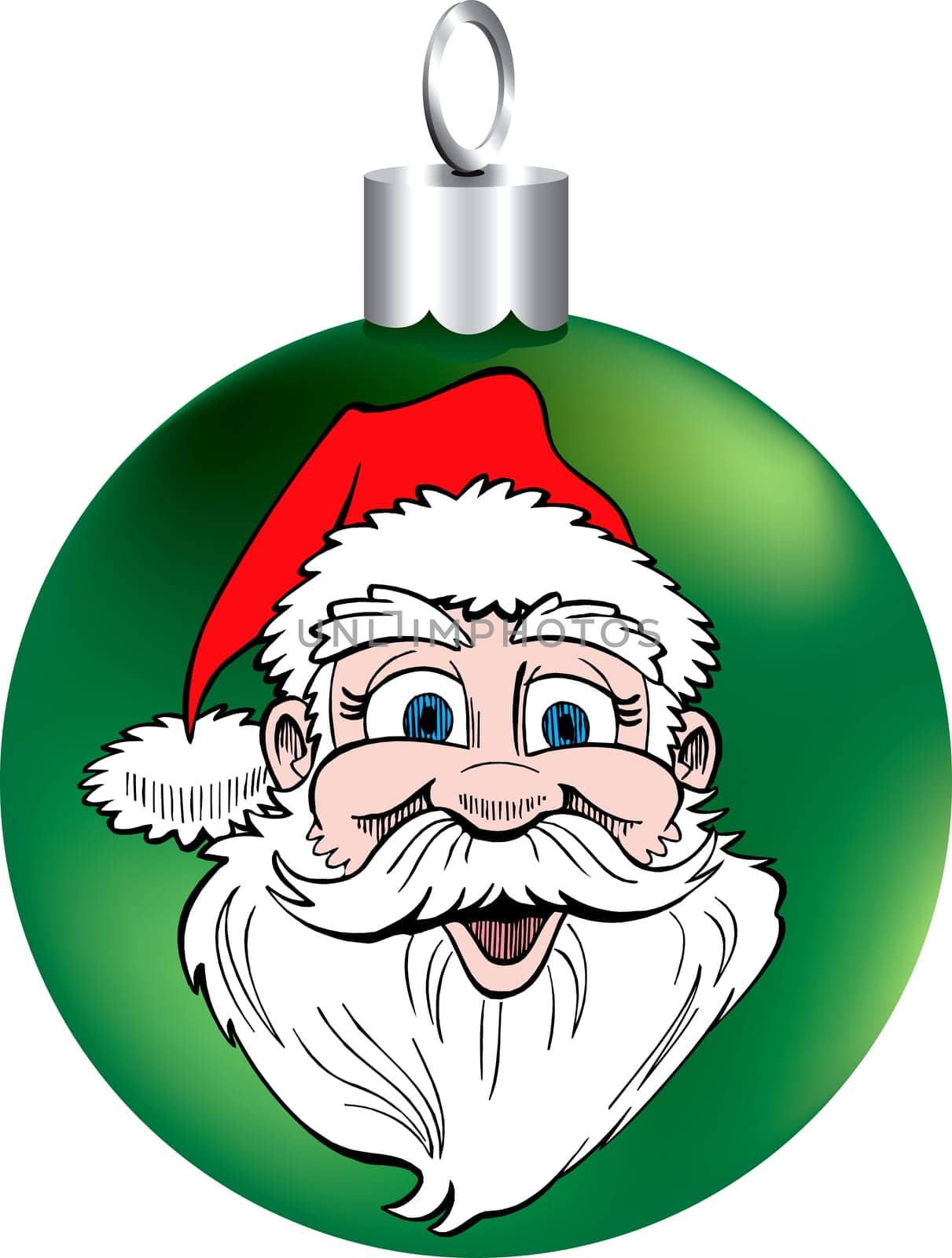 Vector Illustration of Santa Face Ornament.