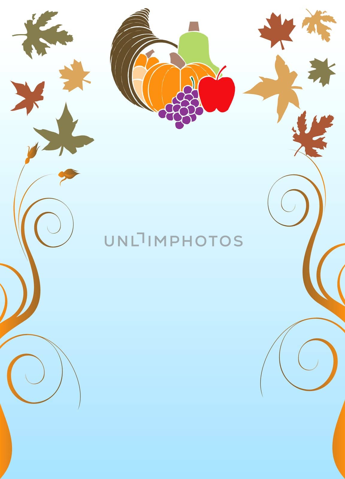 Vector Illustration of a Thanksgiving Background with harvest vegetables.