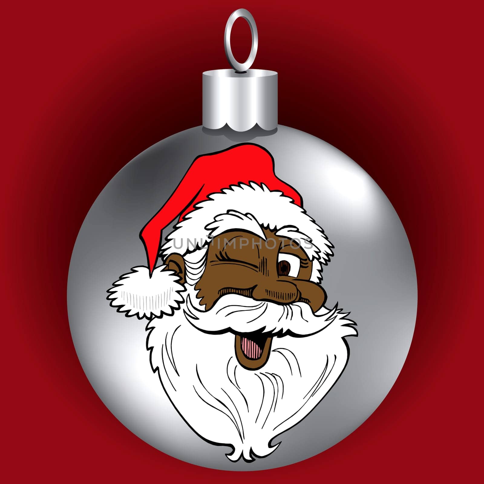 Vector Illustration of Santa Face Ornament.