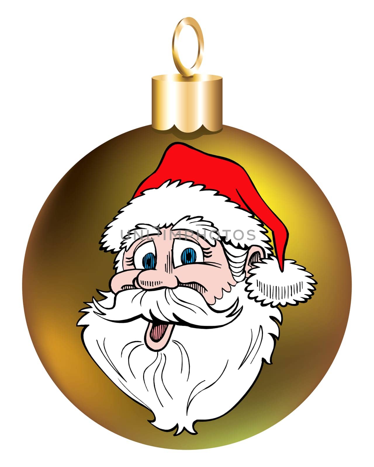 Vector Illustration of Santa Face Ornament.
