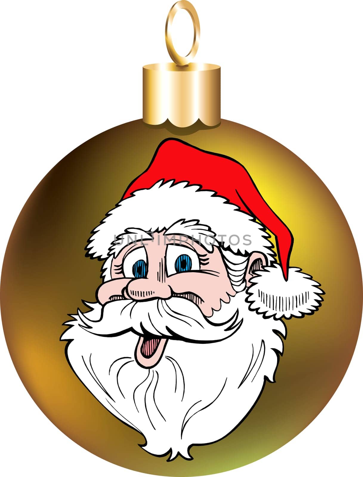 Vector Illustration of Santa Face Ornament.