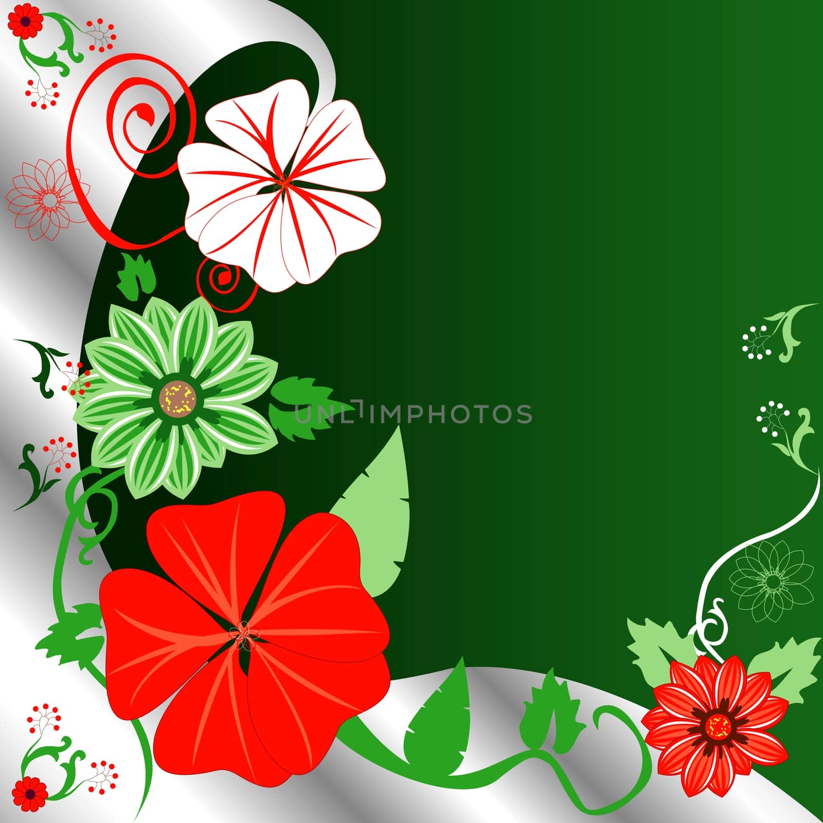 Vector Illustration of a Christmas background Floral template.