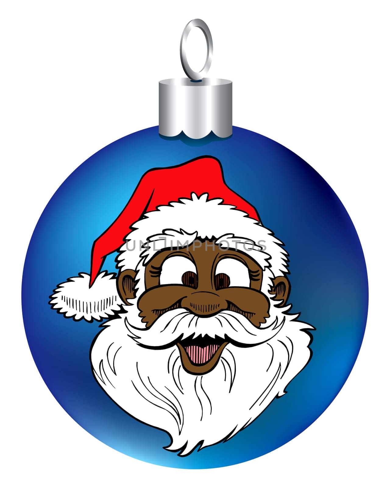 Vector Illustration of Santa Face Ornament.