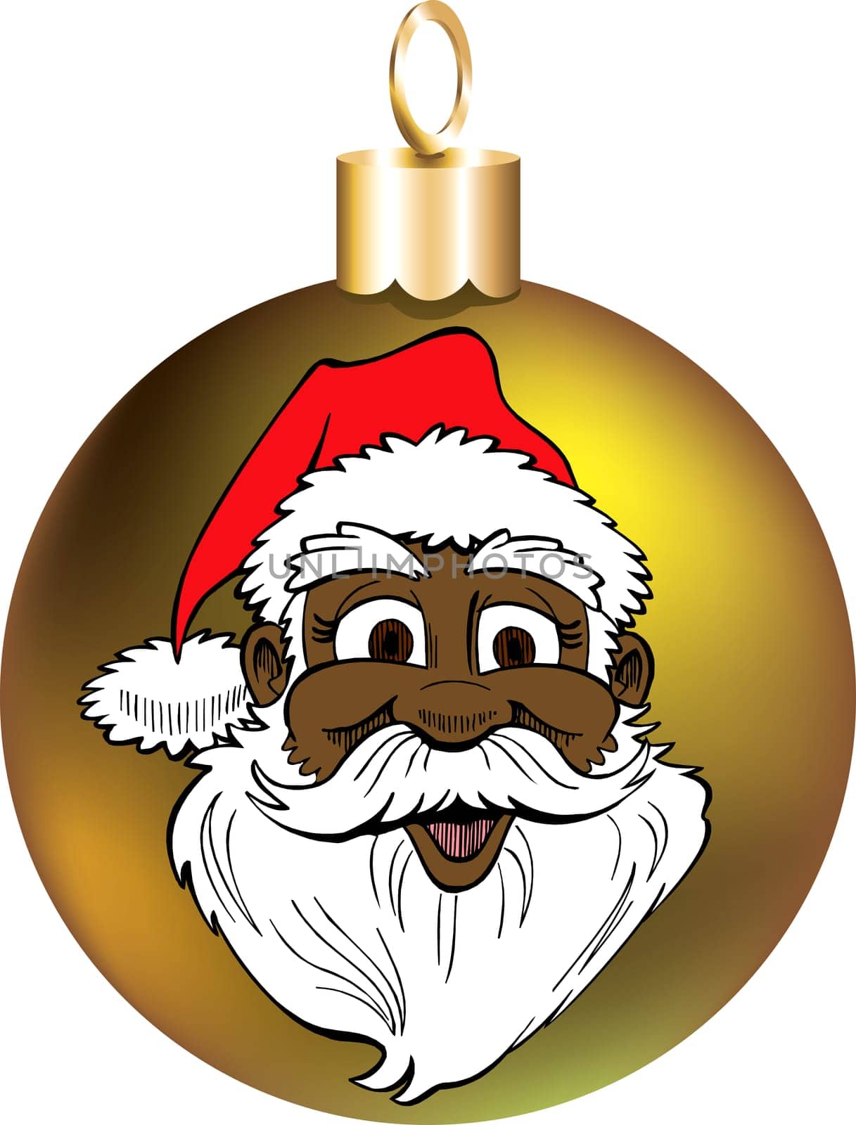 Vector Illustration of Santa Face Ornament.
