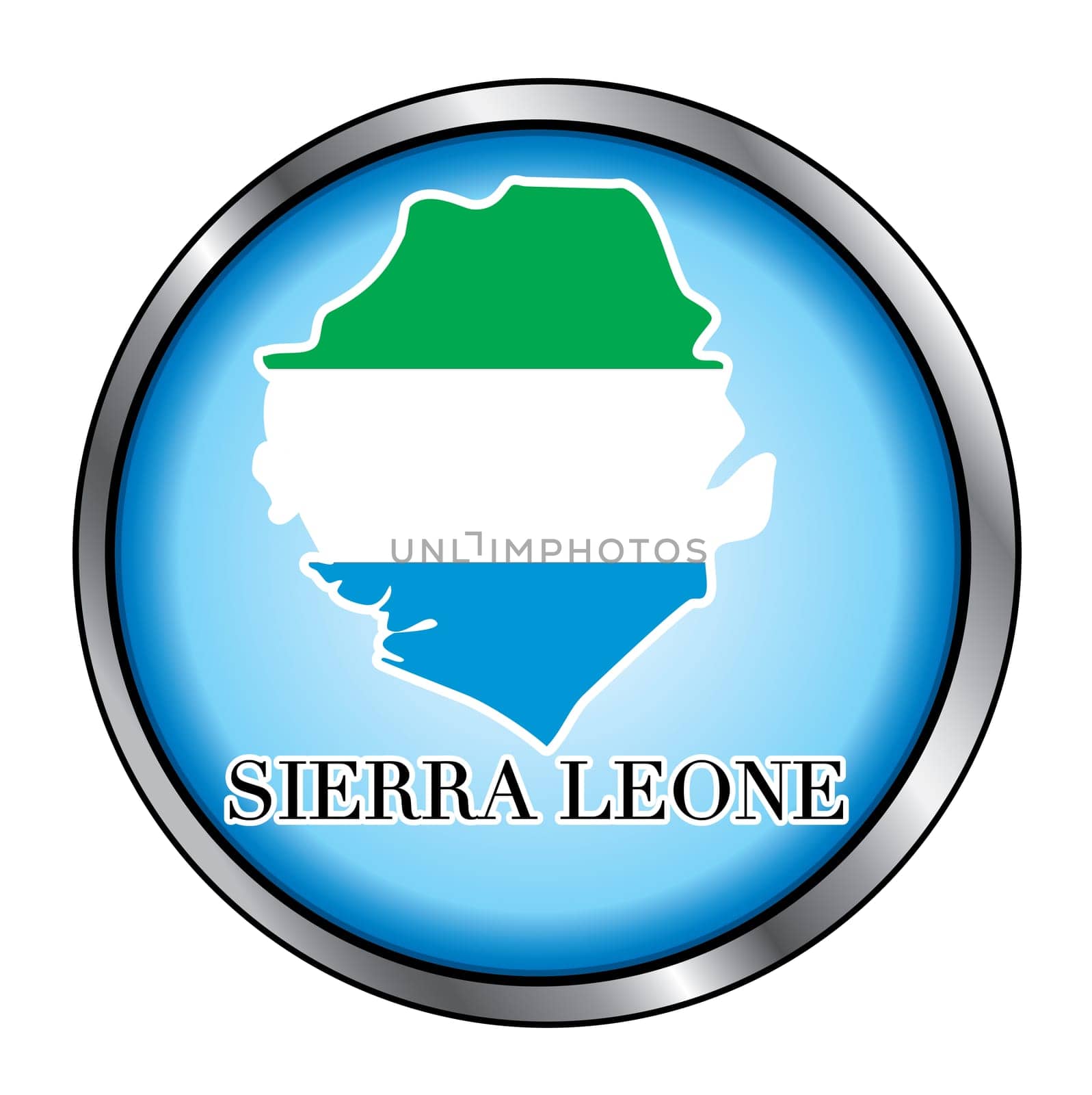 Vector Illustration for the country of Sierra Leone Round Button.