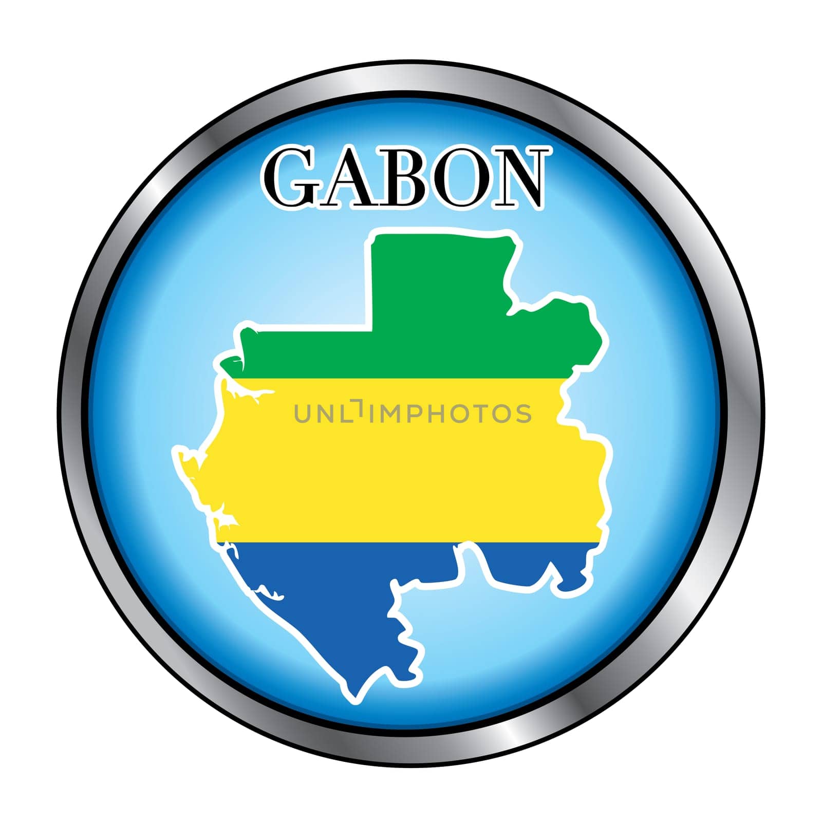 Vector Illustration for the country of Gabon Round Button.