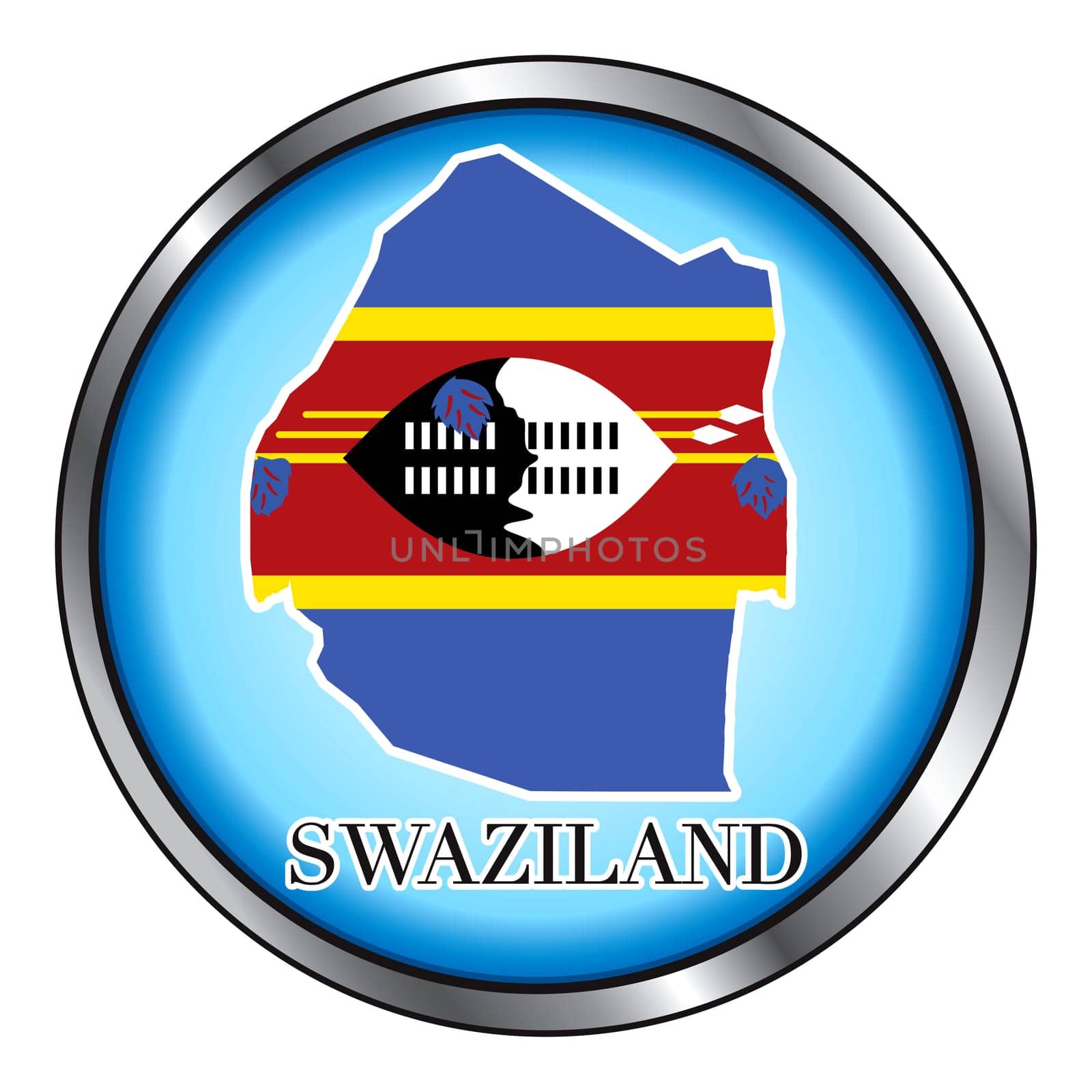 Vector Illustration for the country of Swaziland Round Button.