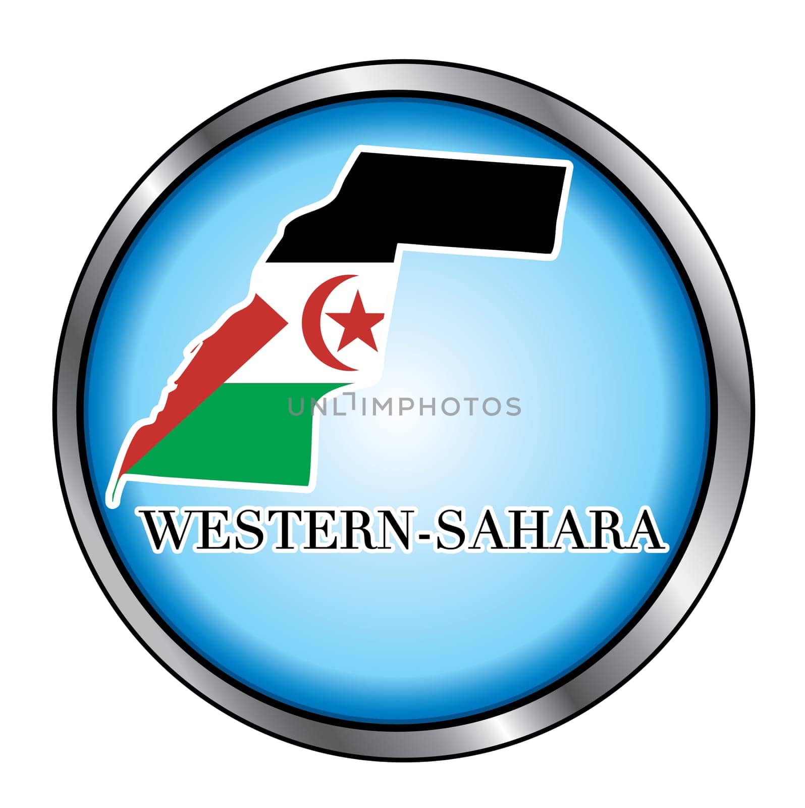 Vector Illustration for the country of Western Sahara Round Button.