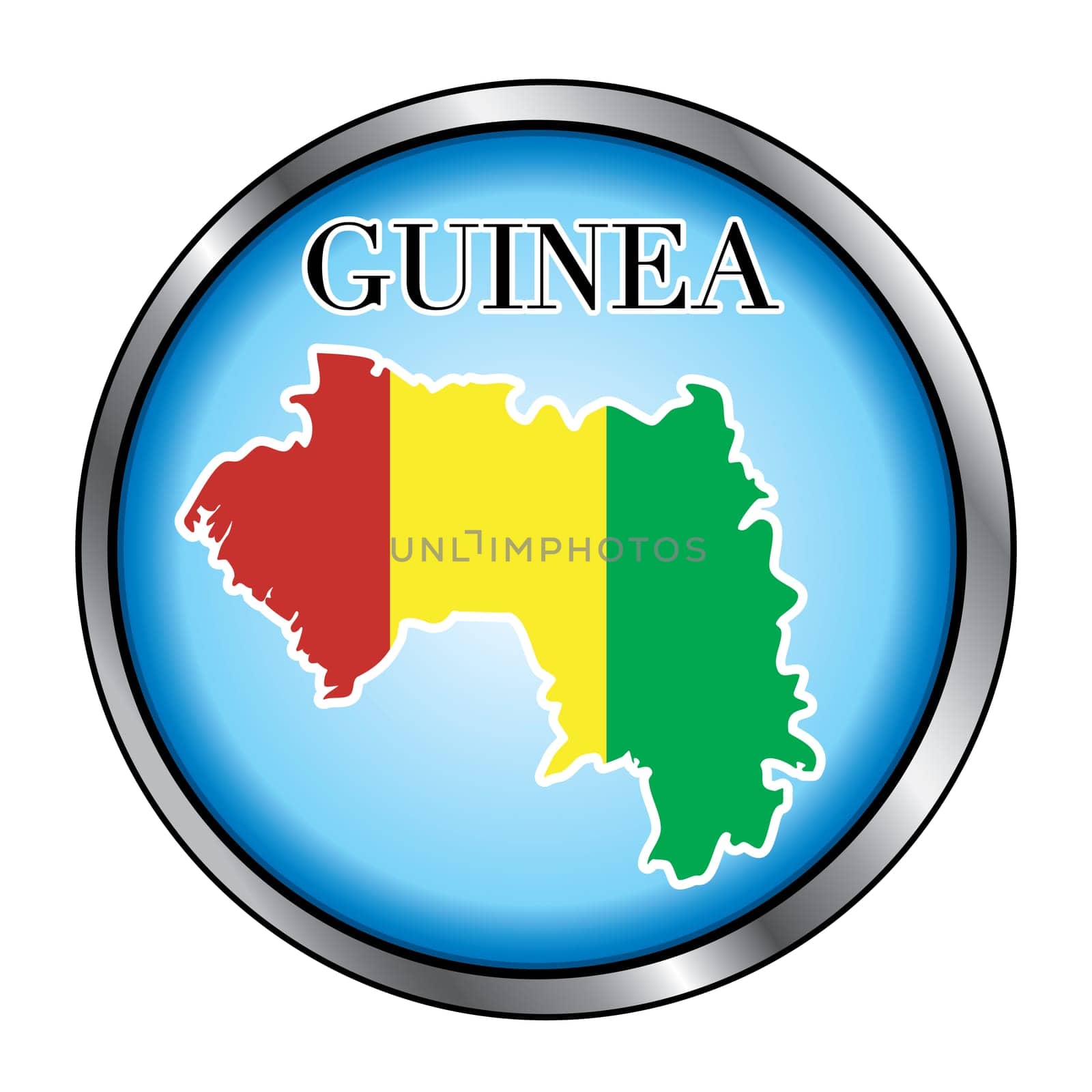 Vector Illustration for the country of Guinea Round Button.
