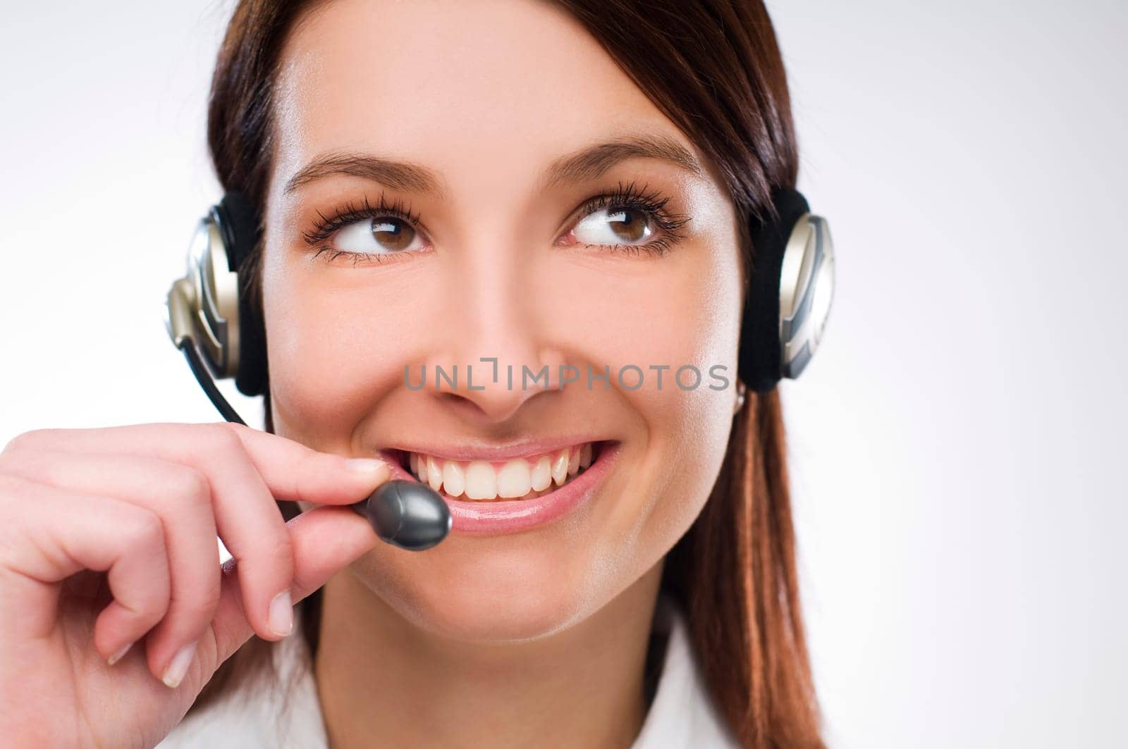 Business customer services agent close up shoot