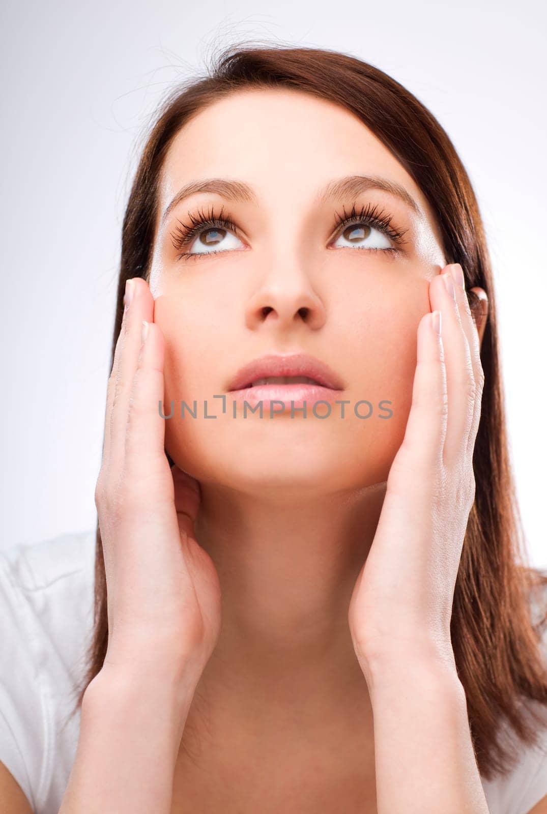 young woman having a headache close up