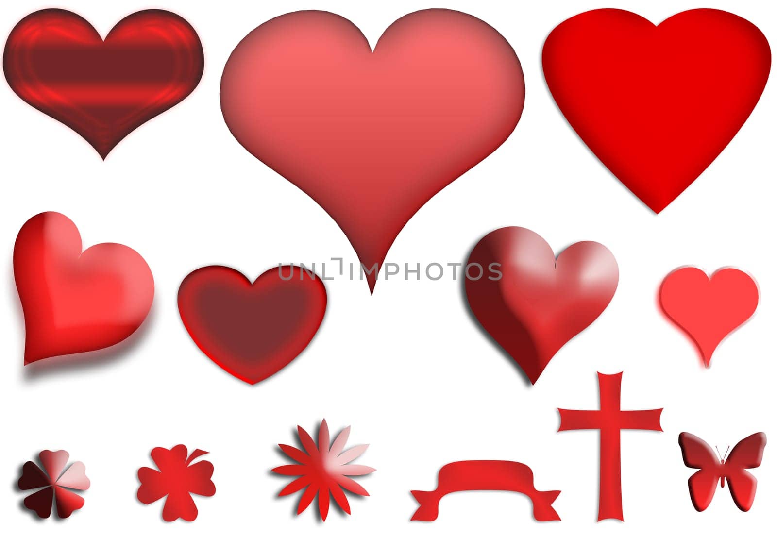 red hearts graphic