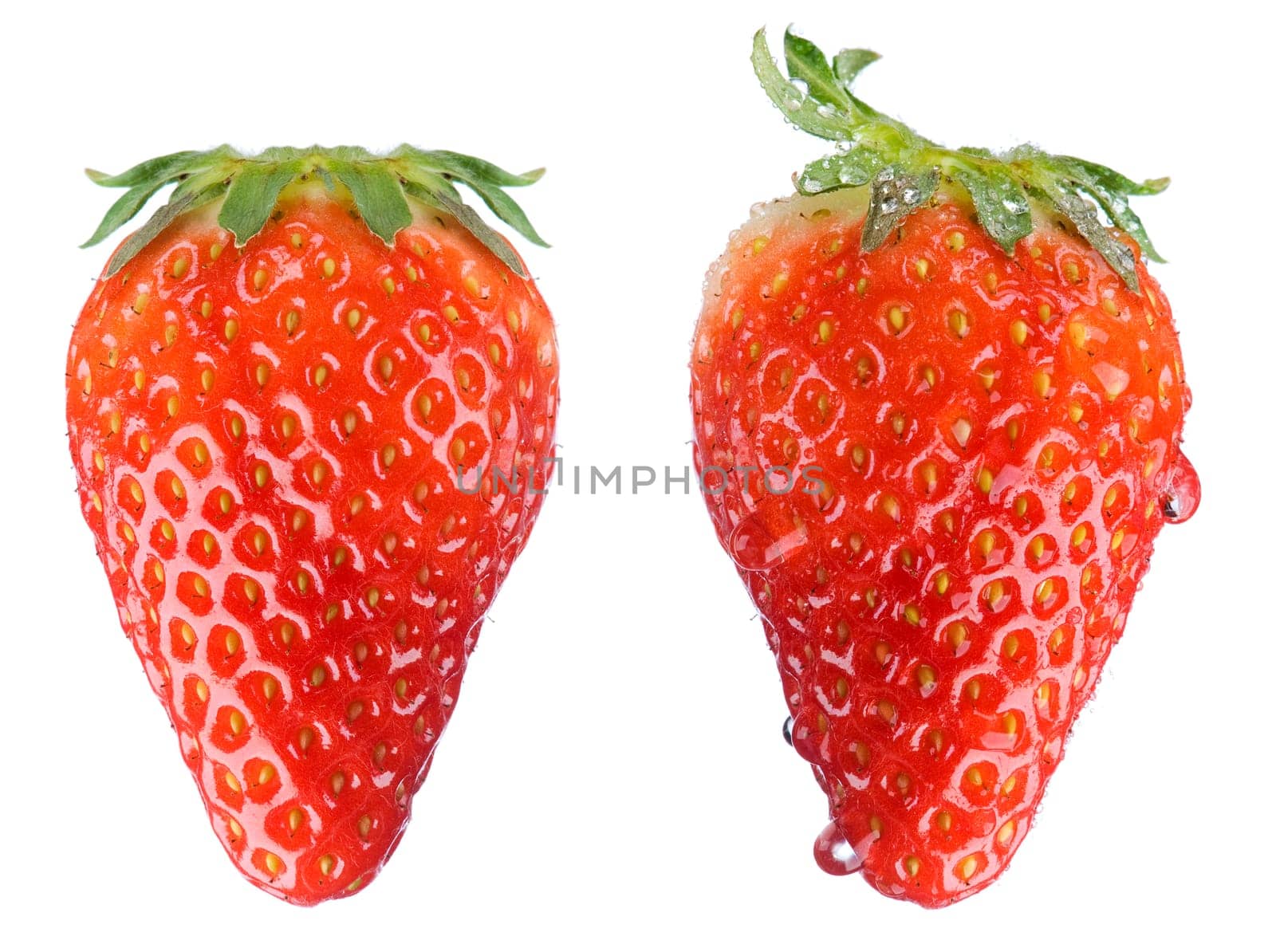Strawberries on white background - close up shoot