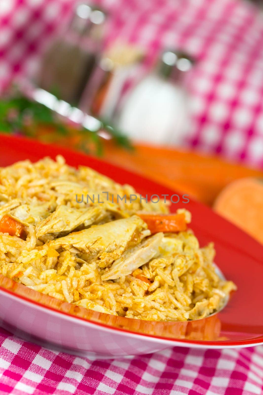 Pilaf - Risotto with meat and curry