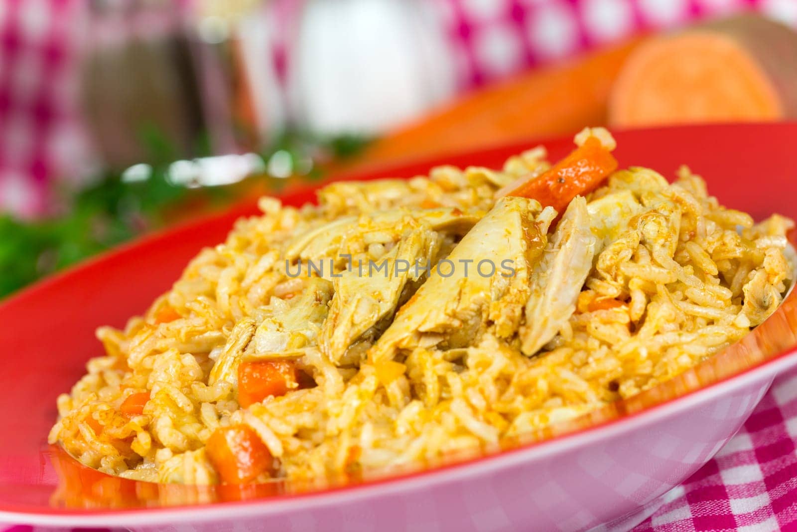 Pilaf - Risotto with meat and curry