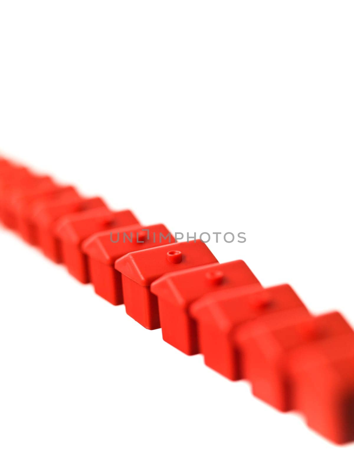 Row of Toy house on white background