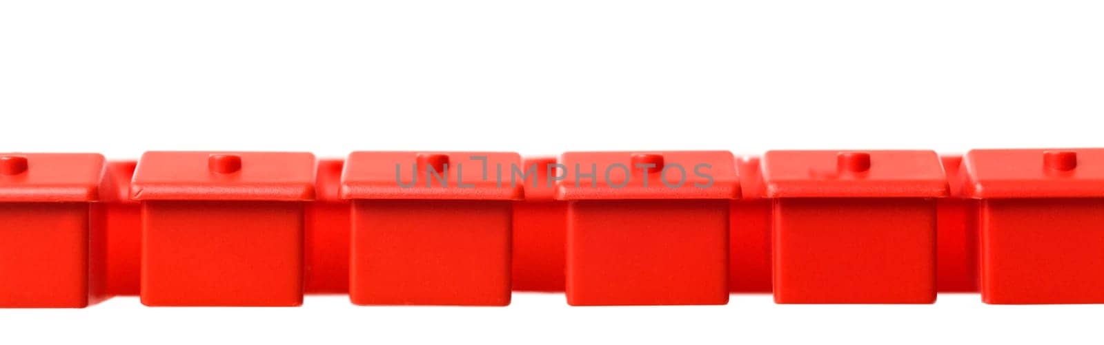 Row of Toy house on white background