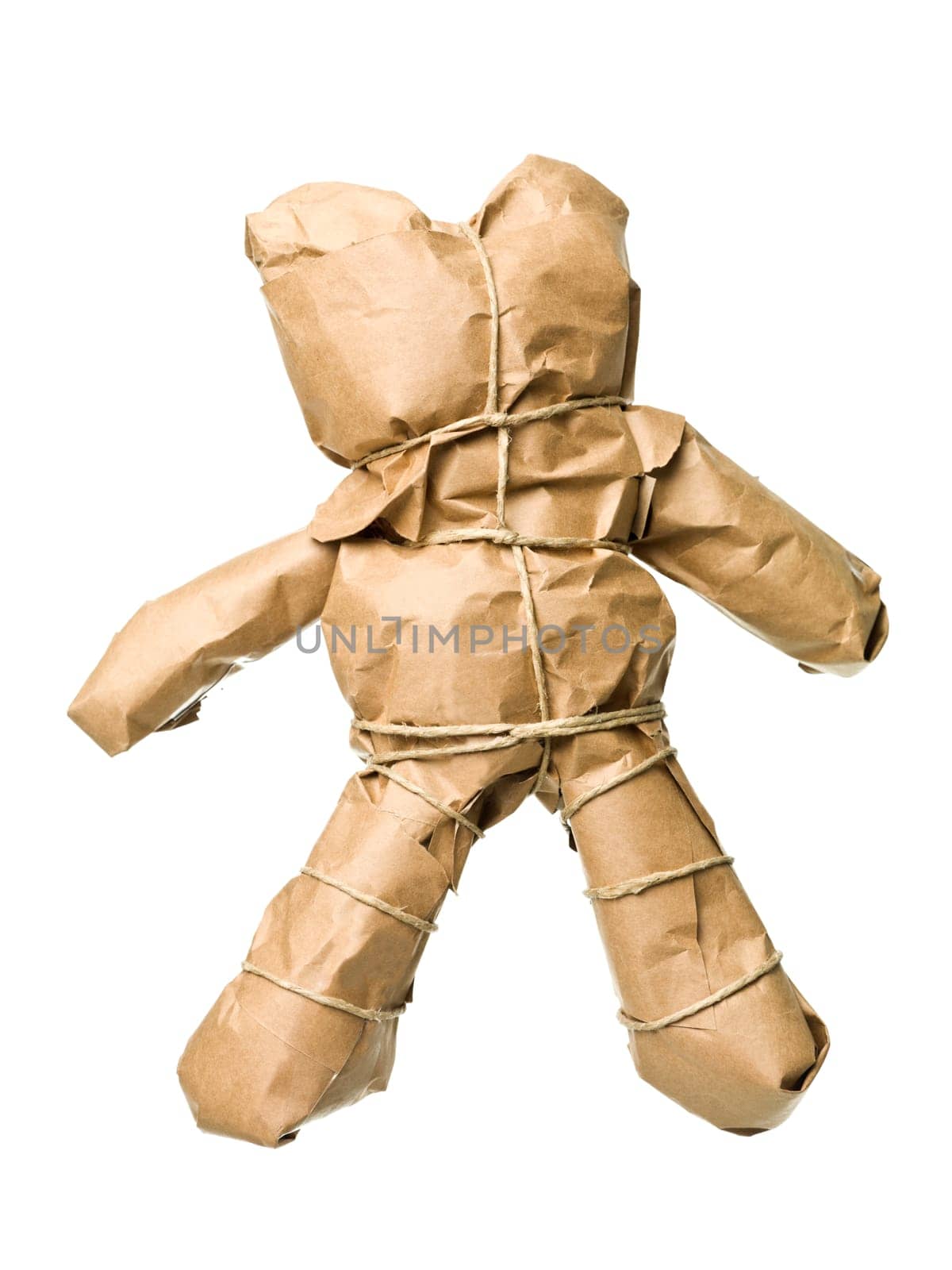 Wrapped in Teddy Bear isolated on white background