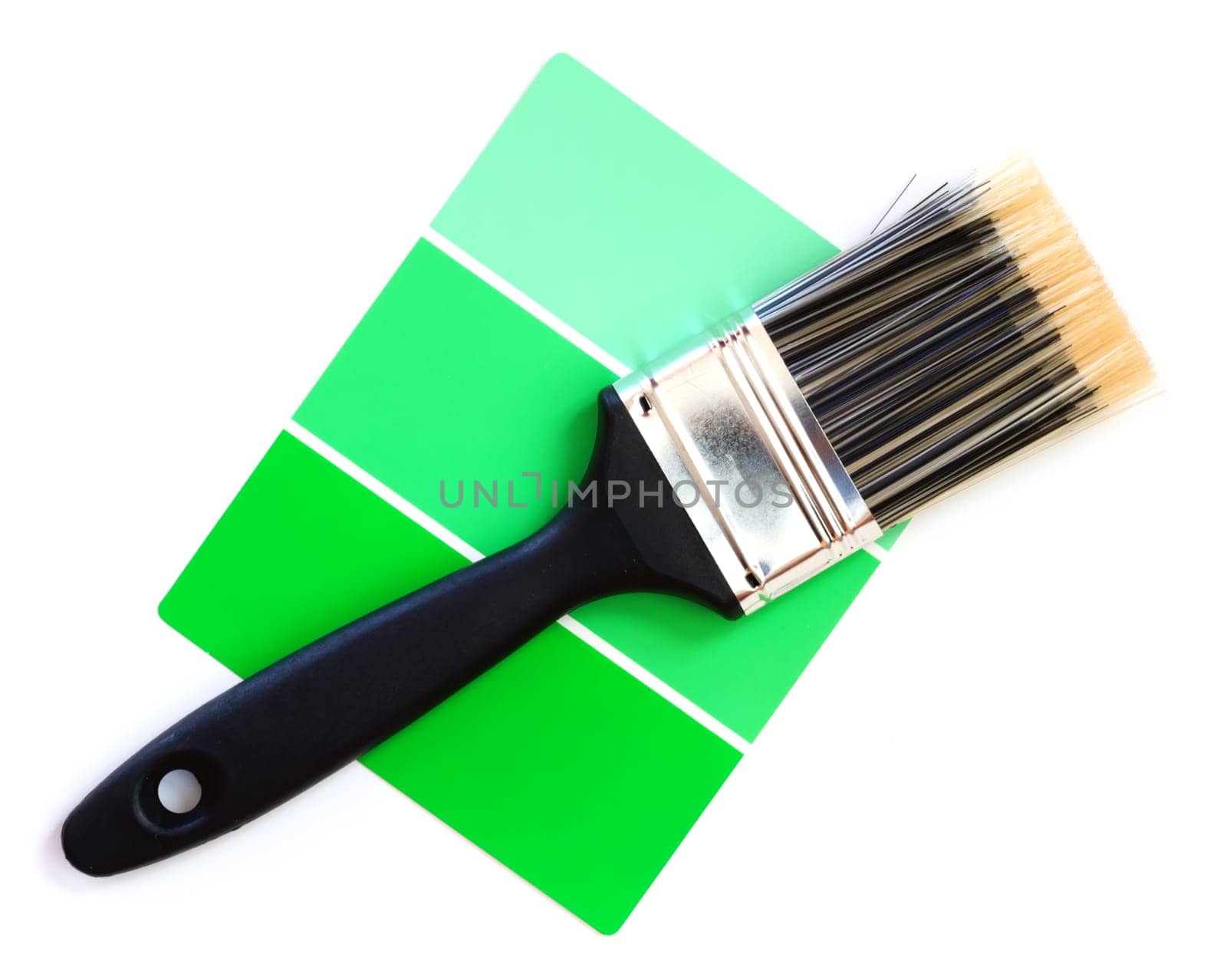 paint brush with paint swatches