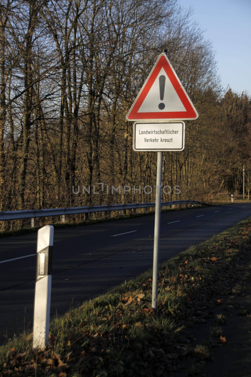 Agricultural traffic crosses