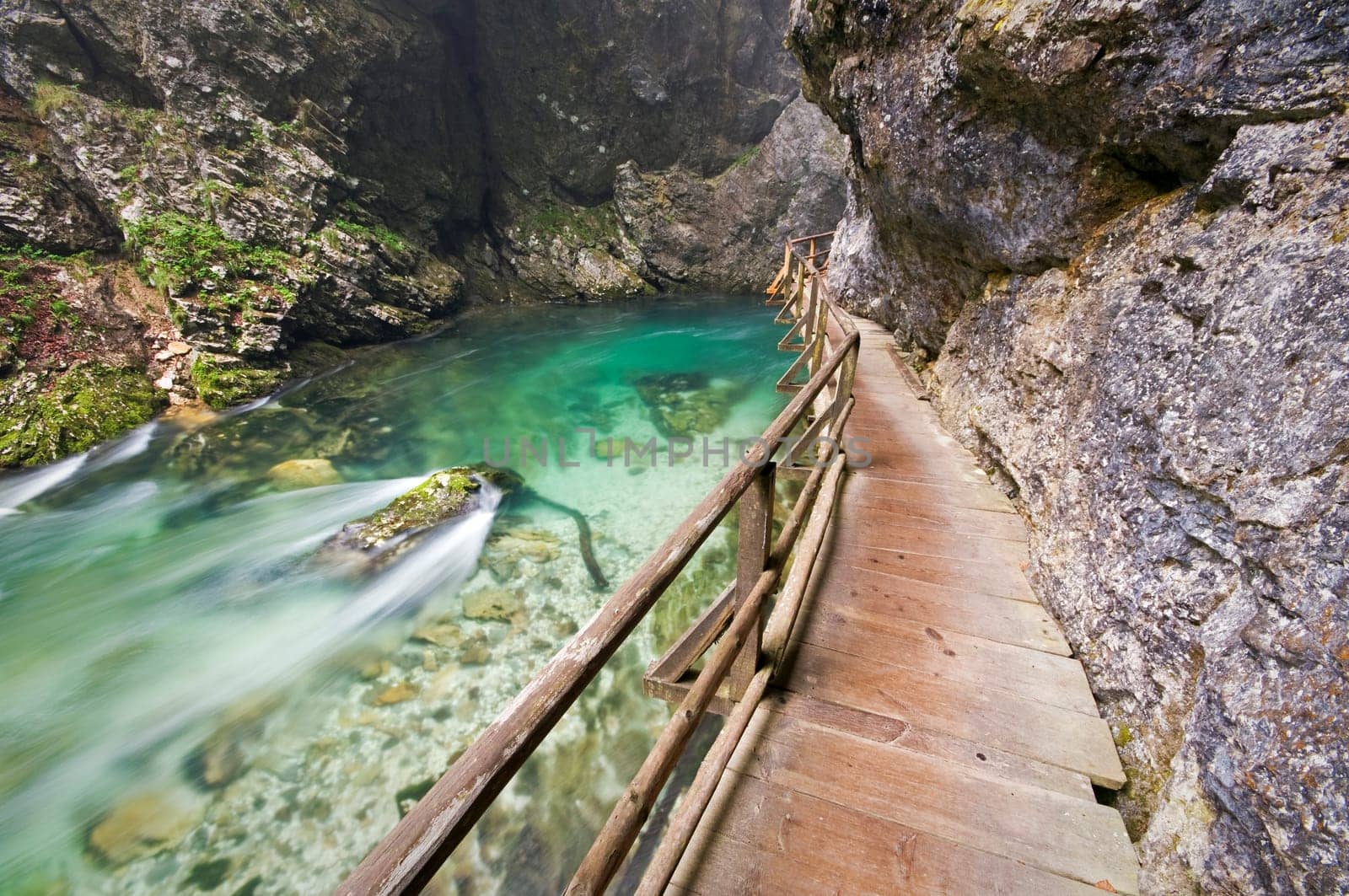 Beautiful river canyon Vintgar in Slovenia