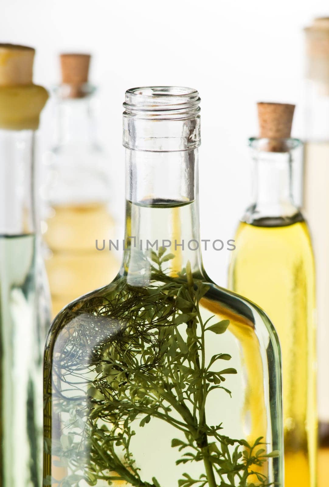 herbs soaked in home made brandy close up