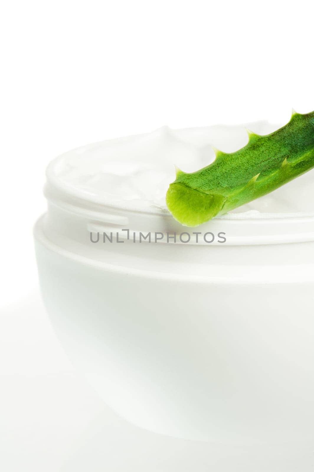 Aloe and face cream, it is isolated on white