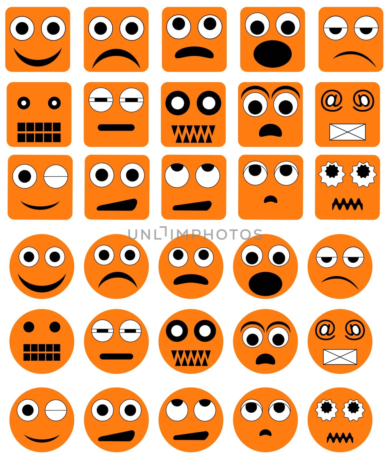Set of the various emotion icons