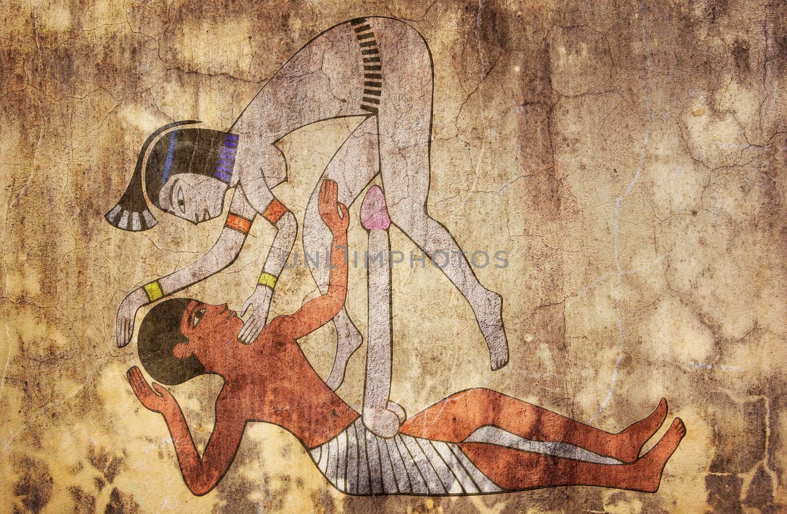 Erotic drawing from ancient Egypt looks like fresco